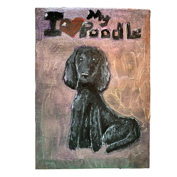I Love My Poodle Painting on Canvas
