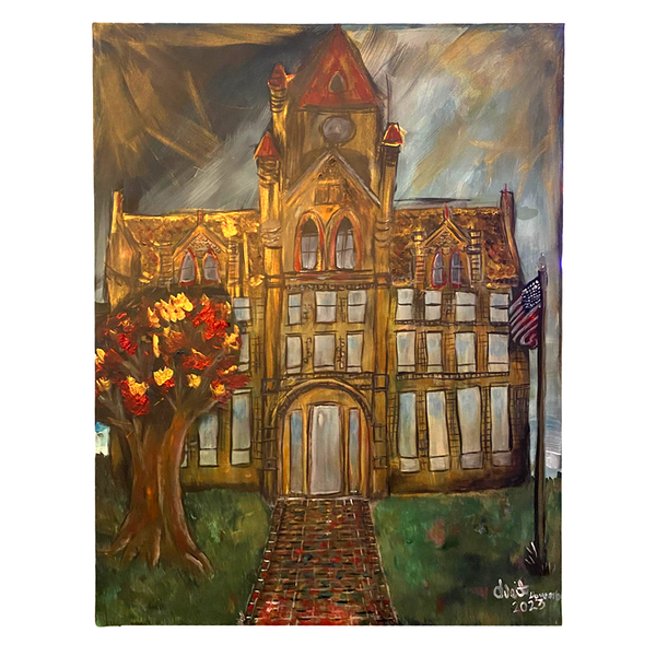 Marion County courthouse painting on canvas