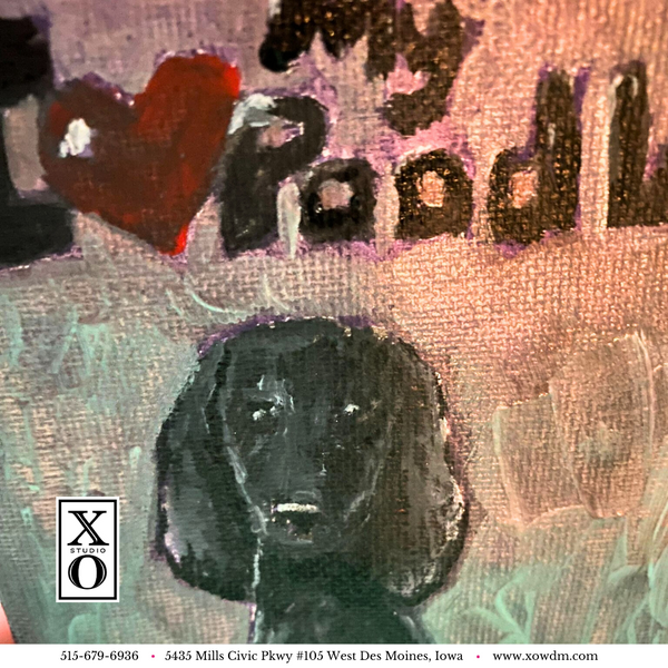 I Love My Poodle Painting on Canvas