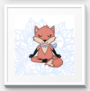 Stretchy Elephant Framed Art "Meditating Fox" - Little Lady Agency
