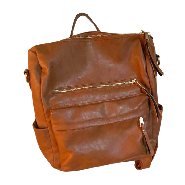 Adventure-Ready Faux Leather Backpack