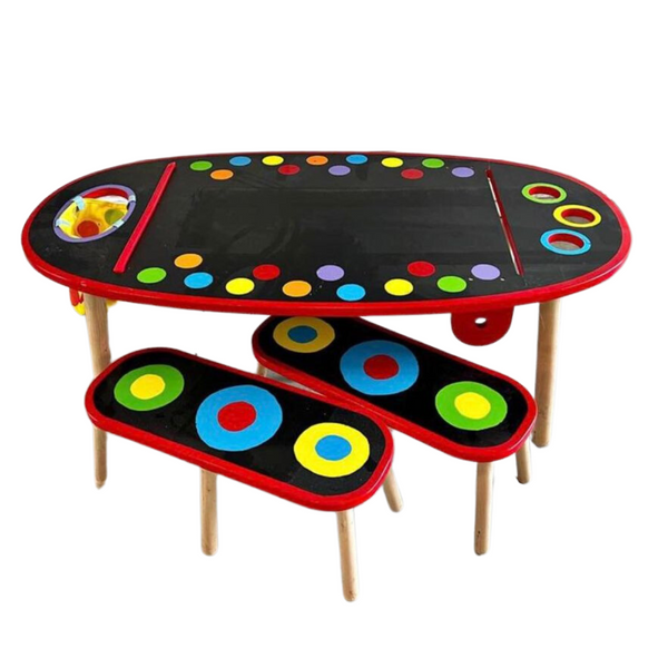 Super Kids' Art Table with Two Benches