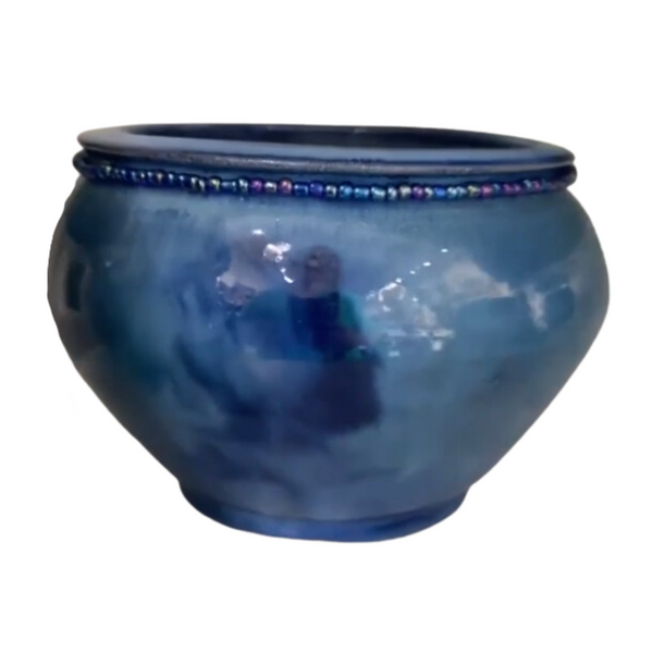 Blue Beaded Ceramic Bowl