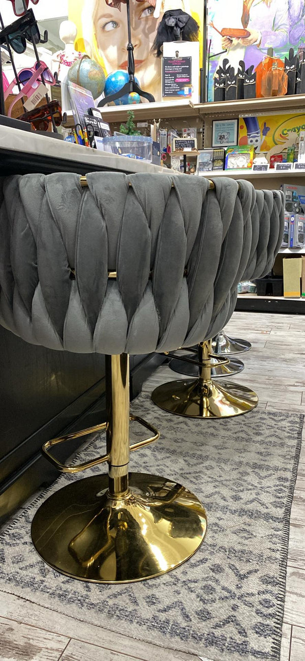 Two Suede Bar Stools