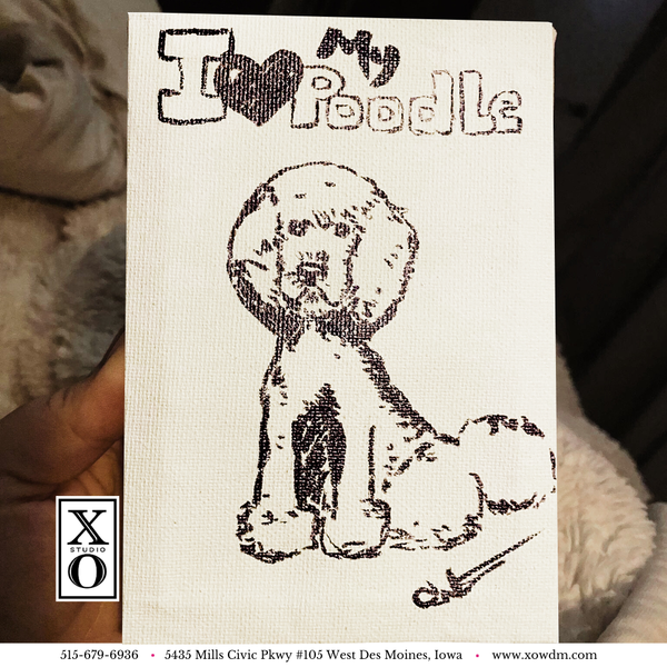 I Love My Poodle Drawing