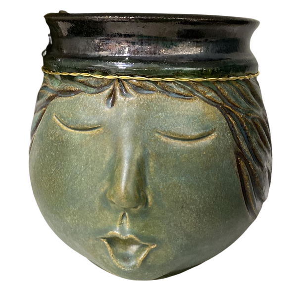 Large Face Ceramic Pot