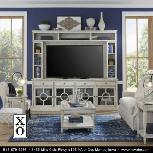 96-Inch TV Console with Hutch