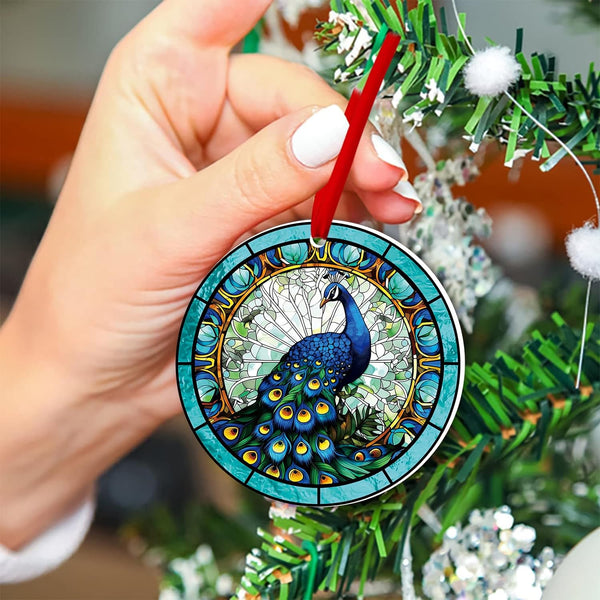 Peacock Keepsake Christmas Tree Ornament