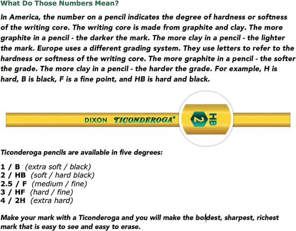 Ticonderoga Wood-Cased Pencils #2 HB Soft