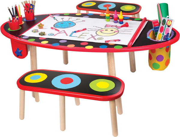 Super Kids' Art Table with Two Benches