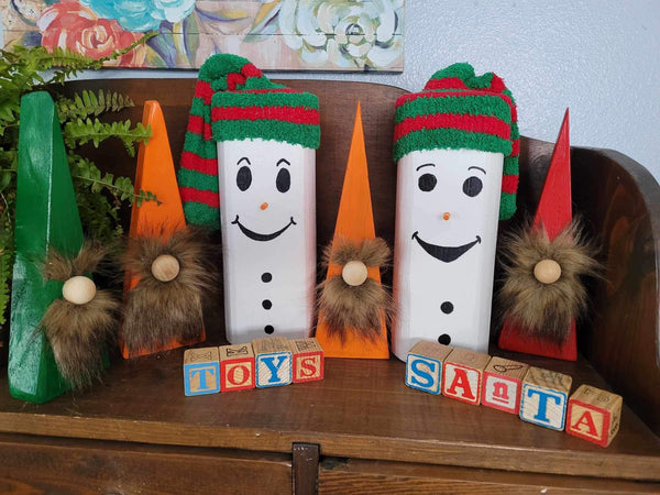 Snow people and gnomes - Holiday decor by Papa Chuck’s Workshop