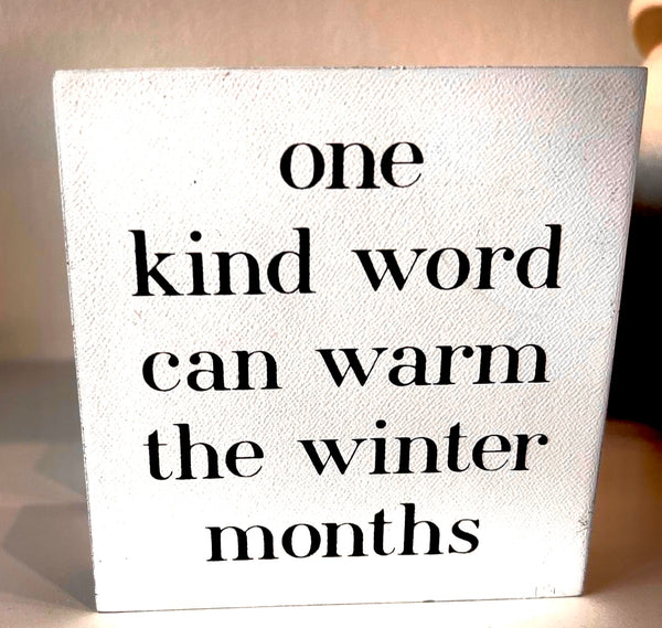 Kind Word Wooden Sign - Home Decor