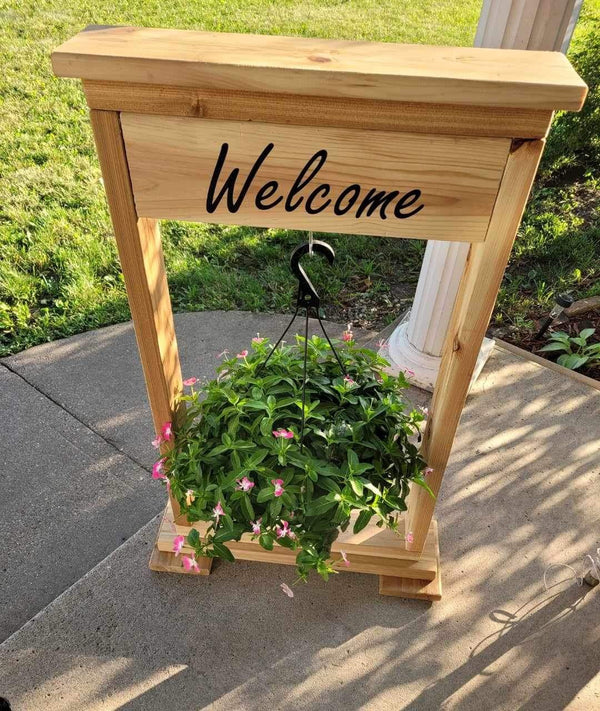 Welcome sign planter - Handmade by craftsmen Papa Chuck’s Workshop