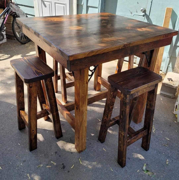 High top table and stools - Handmade by Papa Chuck’s Workshop
