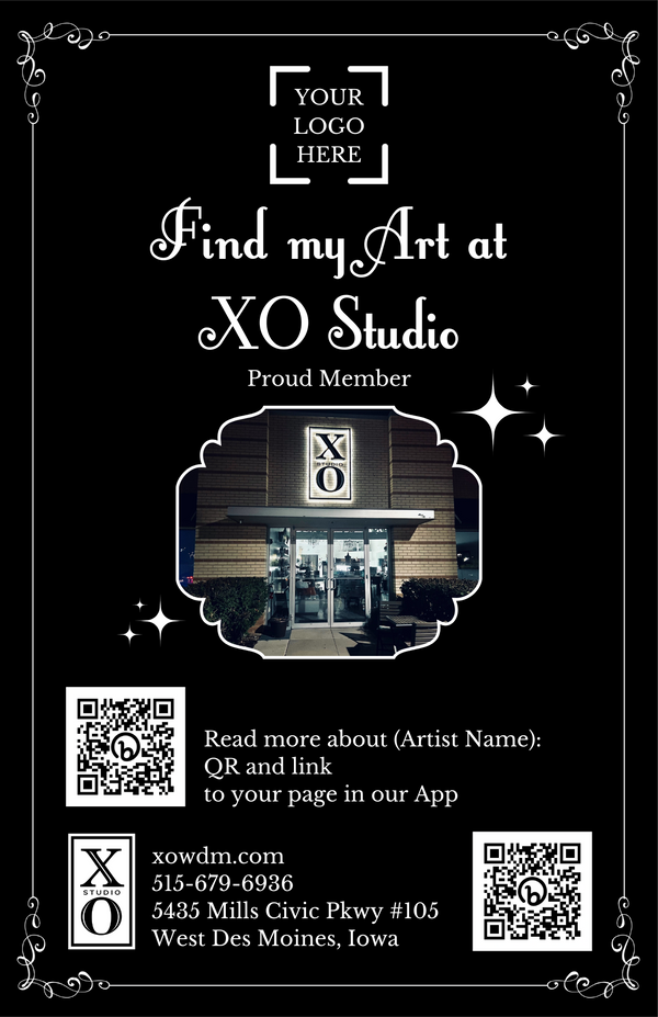 Find My Art at XO Studio - FREE Table Sign