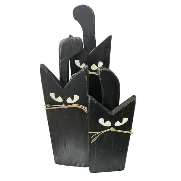 Halloween Wooden Black Cats - home decor