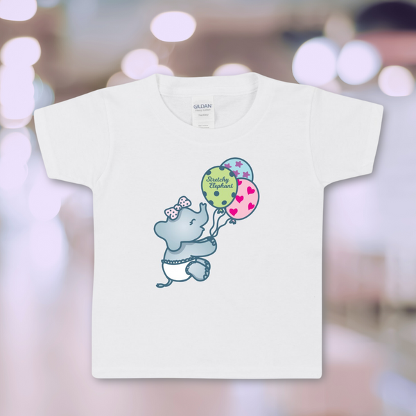 BABY STRETCHY ELEPHANT "BALLOONS" Gildan Heavy Cotton Toddler T-Shirt