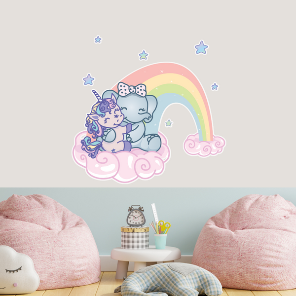 STRETCHY ELEPHANT WALL STICKER "BEST FRIENDS FOREVER"