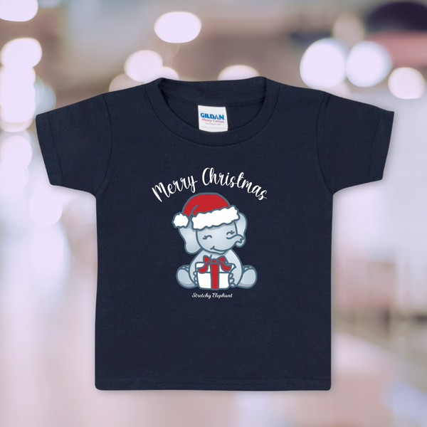 STRETCHY ELEPHANT "MERRY CHRISTMAS" Gildan Heavy Cotton Toddler T-Shirt