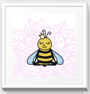 Stretchy Elephant Framed Art "Meditating Bee" - Little Lady Agency
