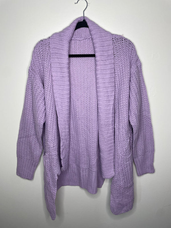 Light Purple Pocket Knitted Sweater