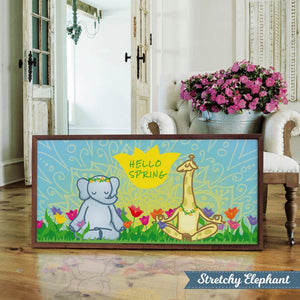 Stretchy Elephant Framed Art "Hello Spring" - Little Lady Agency